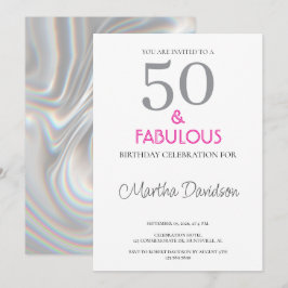 50 and Fabulous | 50th Birthday Invitation Einladung