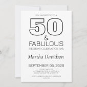 50 and Fabulous | 50th Birthday Invitation Einladung (Vorderseite)