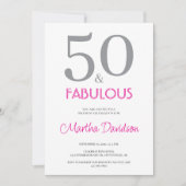 50 and Fabulous | 50th Birthday Invitation Einladung (Vorderseite)