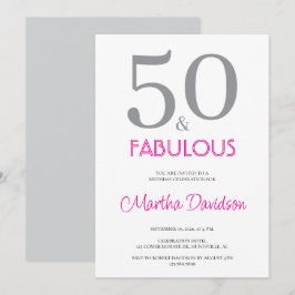 50 and Fabulous | 50th Birthday Invitation Einladung
