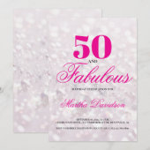 50 and Fabulous | 50th Birthday Invitation Einladung (Vorne/Hinten)