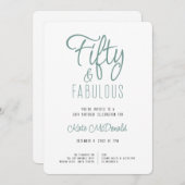 50 and Fabulous 50th Birthday Invitation Einladung (Vorne/Hinten)