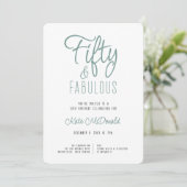 50 and Fabulous 50th Birthday Invitation Einladung (Stehend Vorderseite)