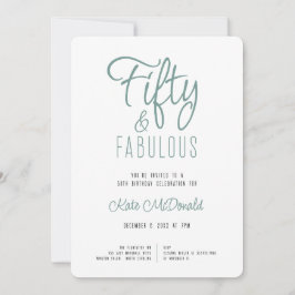 50 and Fabulous 50th Birthday Invitation Einladung