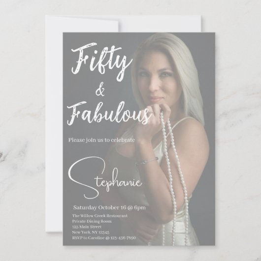 50 and Fabulous | 50th Birthday Party Einladung (Vorderseite)