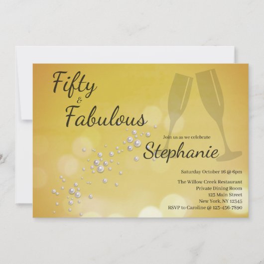 50 and Fabulous | 50th Birthday Party Einladung (Vorderseite)