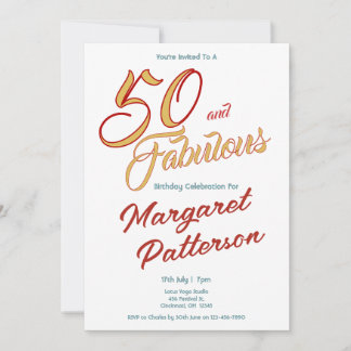 50 and Fabulous | 50th Birthday Party Einladung