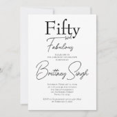50 and Fabulous | 50th Birthday Party Invitation Einladung (Vorderseite)
