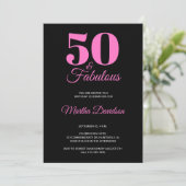 50 and Fabulous 50th Birthday Party invitation Einladung (Stehend Vorderseite)