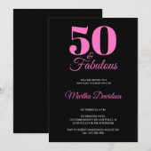 50 and Fabulous 50th Birthday Party invitation Einladung (Vorne/Hinten)