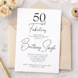 50 and Fabulous | 50th Birthday Party Invitation Einladung