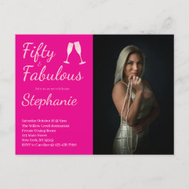 50 and Fabulous | 50th Birthday Party Photo Postkarte