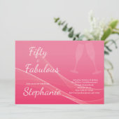 50 and Fabulous | 50th Birthday Party Pink Einladung (Stehend Vorderseite)