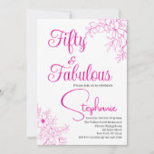 50 and Fabulous | 50th Birthday Party Pink Einladung (Vorderseite)
