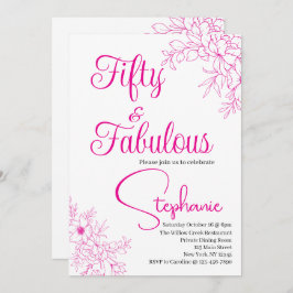 50 and Fabulous | 50th Birthday Party Pink Einladung