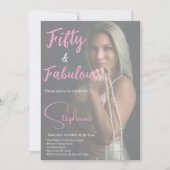 50 and Fabulous | 50th Birthday Party Pink Einladung (Vorderseite)