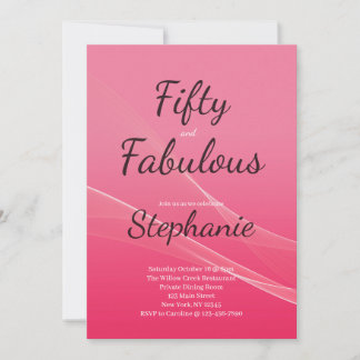 50 and Fabulous | 50th Birthday Party Pink Einladung