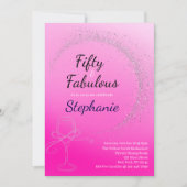 50 and Fabulous | 50th Birthday Party Pink Einladung (Vorderseite)