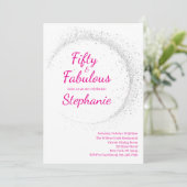 50 and Fabulous | 50th Birthday Party Pink Einladung (Stehend Vorderseite)