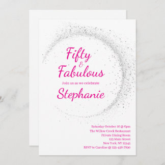 50 and Fabulous | 50th Birthday Party Pink Einladung