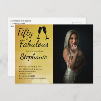 50 and Fabulous | 50th Birthday Party Postkarte