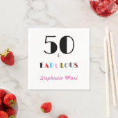 50 and Fabulous Art Deco 50th Birthday Party Serviette (Beispiel)