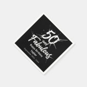 50 and Fabulous Birthday Bursting Modern Black Serviette (Ecke)