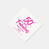 50 and Fabulous Birthday Bursting Pink and White Serviette (Ecke)