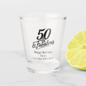 50 and Fabulous Birthday Chic Script Custom Schnapsglas (Vorderseite)