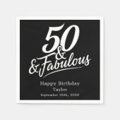 50 and Fabulous Birthday Chic Script Custom Serviette (Vorderseite)