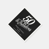 50 and Fabulous Birthday Chic Script Custom Serviette (Ecke)