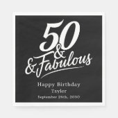 50 and Fabulous Birthday Chic Script Custom Serviette (Vorderseite)