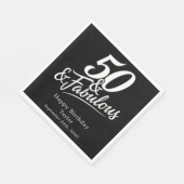 50 and Fabulous Birthday Chic Script Custom Serviette (Ecke)