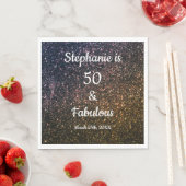 50 And Fabulous Birthday Gold Black Golden Glitter Serviette (Beispiel)
