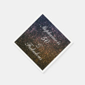 50 And Fabulous Birthday Gold Black Golden Glitter Serviette (Ecke)
