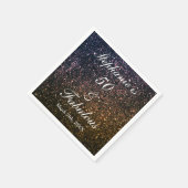 50 And Fabulous Birthday Gold Black Golden Glitter Serviette (Ecke)