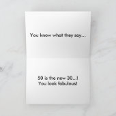 50 and Fabulous Birthday Gold Typography 50th Age Karte (Innenseite)