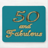 50 and Fabulous Birthday Gold Typography 50th Age Mousepad (Vorne)