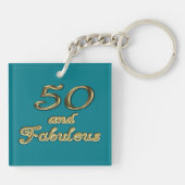 50 and Fabulous Birthday Gold Typography 50th Age Schlüsselanhänger (Rückseite)