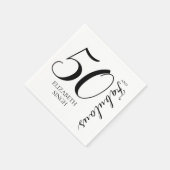 50 and Fabulous Birthday Party Black and White Serviette (Ecke)