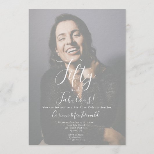 50 and Fabulous Birthday Party Invitation  Einladung (Vorderseite)