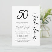 50 and Fabulous Birthday Party Invitation Einladung (Stehend Vorderseite)