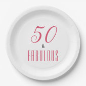 50 And Fabulous Birthday Party Paper Paper Plate Pappteller (Vorderseite)