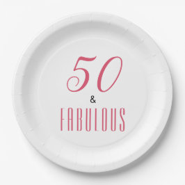 50 And Fabulous Birthday Party Paper Paper Plate Pappteller