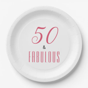 50 And Fabulous Birthday Party Paper Paper Plate Pappteller