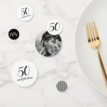 50 and Fabulous Birthday Party Photo  Confetti Konfetti<br><div class="desc">Coordinating black and white confetti in our "fifty" and "50 and fabulous" design - customized with photo of the person turning 50. This beautiful confetti will add a beautiful element to your party. Visit our store to see coordinating invitations   party products in this design.</div>