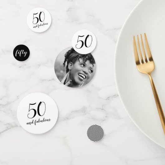 50 and Fabulous Birthday Party Photo Confetti Konfetti (Gruppe)