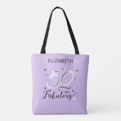 50 and Fabulous Birthday Personalized Name Modern Tasche (Rückseite)