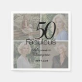 50 and Fabulous Birthday Photo Collage Party Serviette (Vorderseite)