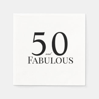 50 and Fabulous Black Birthday Party Serviette